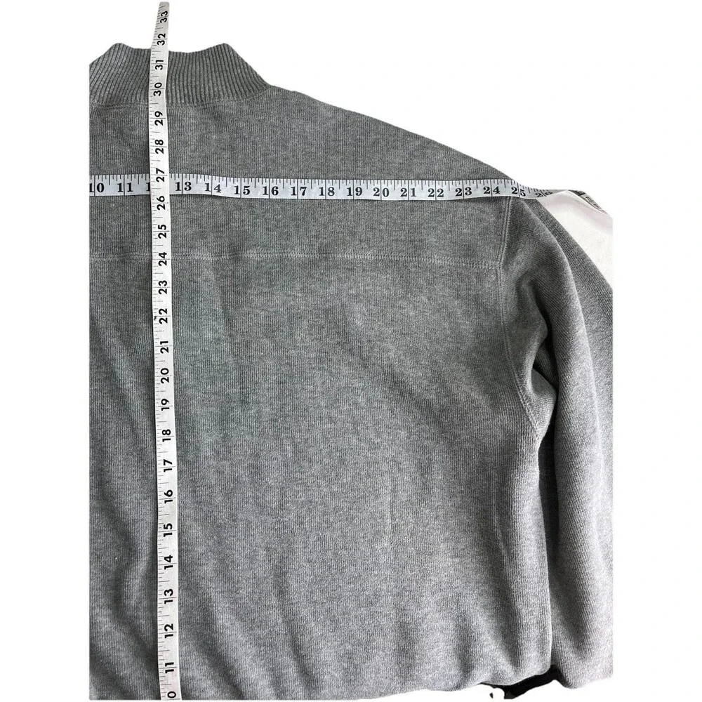 Tommy Bahama Sweater Mens 3XL Gray Long Sleeve 1/4 Zip Cotton Light Weight